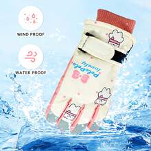 Kids Ski Gloves,Thermal Warm Windproof Winter Skiing Gloves,Thermal Snow Glove With Adjustable Cuffs,Thick Thermal Lined Snowboarding Gloves For Age 6-12 Girls Boys Cycling,Skiing,Skating - White - View 5