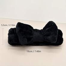 蝴蝶结化妆头带，哺乳蝴蝶结发带，女士发带，适用于洗脸、SPA、发饰，女士弹力发带，适合日常使用，适用于女性洗脸、温泉、护肤等护肤。 - 黑與白 - 查看 4