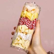 1個透明亞克力髮飾品存放盒,頭髮直髮箍收納盒,方便存取,帶有透明口紅盒容器,桌上透明防塵清潔棒收納盒,適用於化妝品、文具、小物品收納 - 無色 - 查看 4