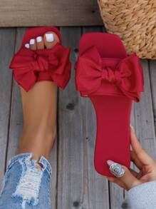 Women's Fairy Flower Open-Toe Flat Breathable Maroon Sandals, Suitable For Spring And Summer - Burgundy - View 1