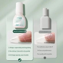 nailpop 指甲粘接劑刷式指甲膠4入組 60毫升 2.11盎司 易於塗抹 超強粘性 長效保持,適用於貼式指甲、亞克力指甲、指甲貼等 - 粉色 - 查看 2