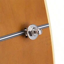 1pc Silver Guitar Strap Lock With Metal Button, Suitable For Electric/Acoustic Guitars, Bass, Ukulele - Silver - View 3