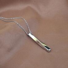 1 件男士欧洲简约风格信念吊坠项链 16-30 英寸 3 色不锈钢链项链 朋克风格珠宝送给男士的礼物 - 黑色 - 查看 10