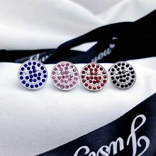 1對2023年新款圓形鑽石鑲嵌笑臉耳環,時尚中性耳飾,適合日常佩戴 - 銀色 - 查看 1