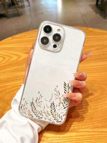 1入組透明TPU全覆蓋草紋手機殼，適用於iPhone - 彩色 - 查看 1