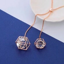 1 cái To lớn Pha lê Mặt dây chuyền hình học Dây chuyền Đối với phụ nữ Vàng bạc Màu sắc Thời trang Đồ trang sức Lễ cưới Quà tặng tiệc - mặt dây chuyền đôi - Xem 6