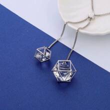 1 cái To lớn Pha lê Mặt dây chuyền hình học Dây chuyền Đối với phụ nữ Vàng bạc Màu sắc Thời trang Đồ trang sức Lễ cưới Quà tặng tiệc - mặt dây chuyền đôi - Xem 4