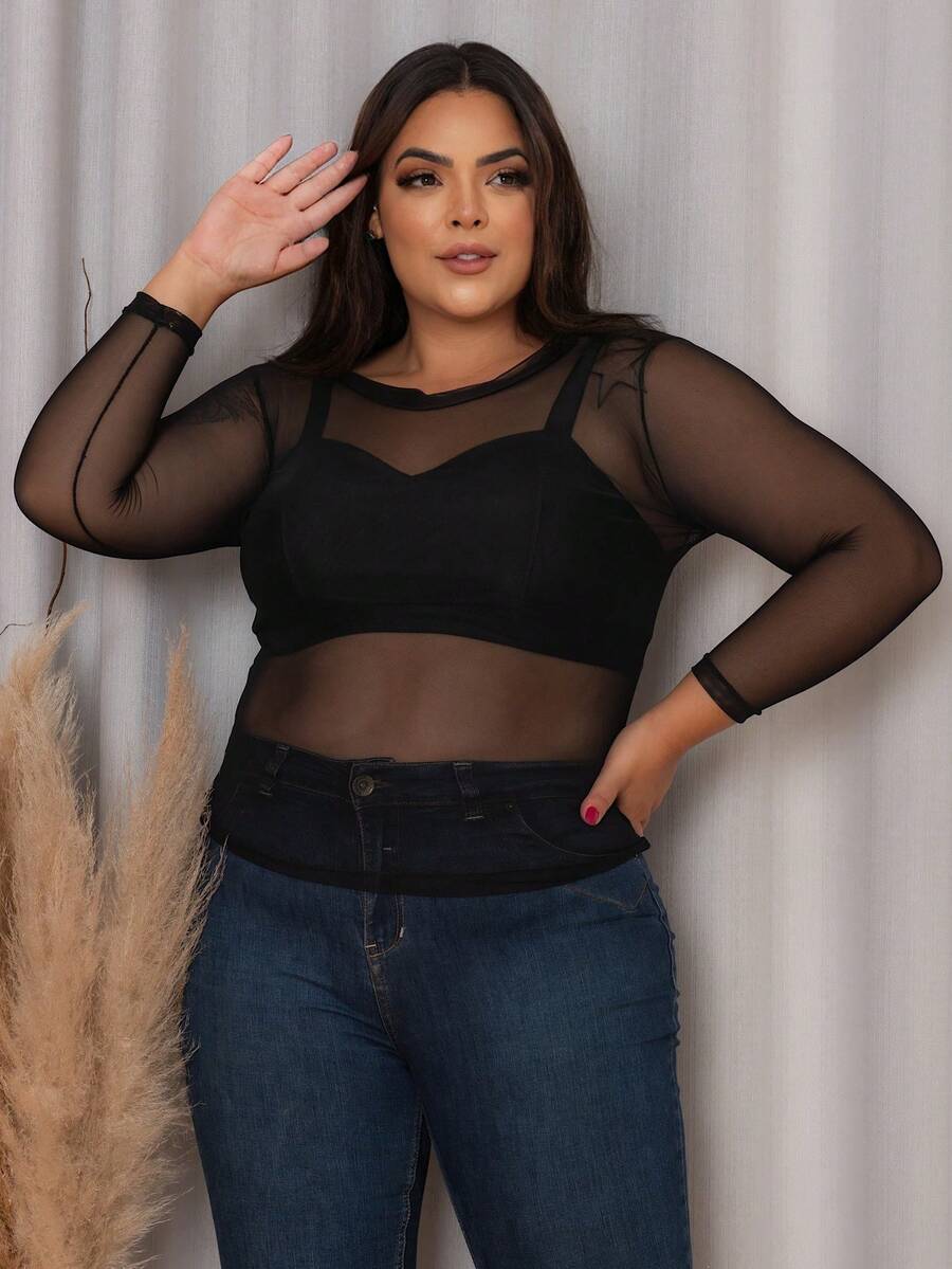 Plus Size Blouses - màu đen - Xem 1