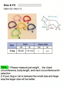 6 色狗/貓寵物項圈帶骨頭和五角星圖案和鈴鐺 - 彩色 - 查看 2