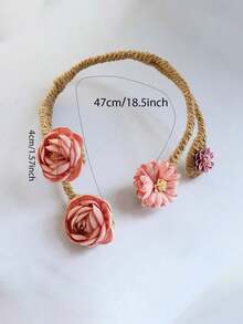 1 Pieza Ate Cortinero Con Diseño De Flor, Atadura Cortinera Transformable, Cuerda Decorativa De Accesorios Cortineros - Rosa - Ver 5