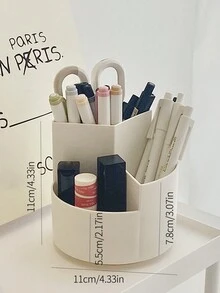 桌上型收納管,適用於化妝刷、眉筆、辦公用品、化妝品收納盒 - 綠色 - 查看 5