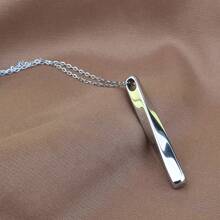 1 件男士欧洲简约风格信念吊坠项链 16-30 英寸 3 色不锈钢链项链 朋克风格珠宝送给男士的礼物 - 黑色 - 查看 1