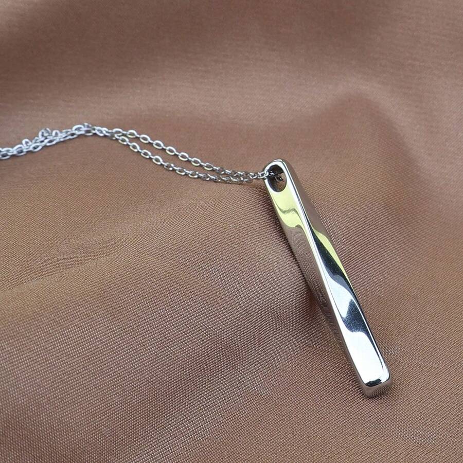 1 件男士欧洲简约风格信念吊坠项链 16-30 英寸 3 色不锈钢链项链 朋克风格珠宝送给男士的礼物 - 黑色 - 查看 1