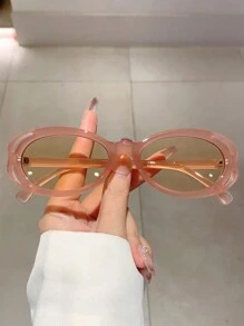 2024 New Fashion Design Frame Women's Stylish Glasses, Oval Multi-Color Frame Decorative Glasses - Multicolor - View 11