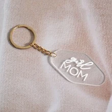 1pc Creative Acrylic Rhombus Letter Nameplate Keychain, Mother's Day Gift - Letter - View 7