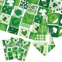 1pc 137*274cm Saint Patrick's Day Party Tablecloth, Clover Printed Pe Waterproof Tablecloth - Multicolor - View 3