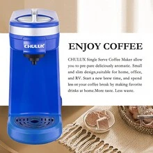 CHULUX Single Serve Kcup Pod Coffee Maker, Upgraded Single Cup Coffee Brewer For Quick Brew, All-In-One Simple Coffee Maker For Ground Coffee And Tea, Mini Coffee Brewer Brews Within Minutes - Blue - View 11