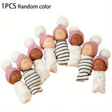 1pc Mini Lifelike Baby Doll, Newborn Finger-Size Toy Silicone Doll, PVC Ornaments, Finger Doll With Real Clothes Real Hat (Random Color) - Multicolor - View 6