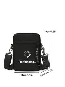 男士小号斜挎包、单肩迷你小号单肩包、斜挎小背包、轻便男孩斜挎包、多功能、防水、适合学校户外、时尚、男士礼物单肩包斜挎包侧包方形包黑色包适合旅行度假动漫搞笑情人节男士礼物 - 黑色 - 查看 6