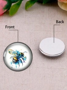 OMGALA 10pcs 12mm/20mm/25mm Watercolor Paintings Lovely Bees 10pcs Mixed Round Photo Glass Cabochon Demo Flat Back Making Findings - Round - View 2