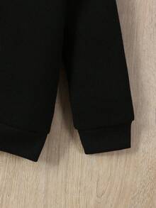 小男孩 2024 新年快樂印花運動休閒圓領運動衫,秋冬 - 黑色 - 查看 5