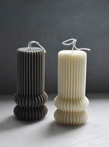 1入組條紋圓柱形矽膠模具,適用於diy - 白色 - 查看 3