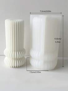 1入組條紋圓柱形矽膠模具,適用於diy - 白色 - 查看 2
