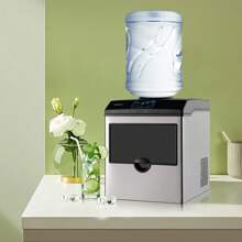 2-In-1 Stainless Steel Countertop Ice Maker Water Dispenser 48Lbs/24H W/ Scoop - Bạc - Xem 3