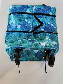 1只隨機顏色運動包家庭購物袋手提袋可放在車上並可拉伸和折疊,適用於旅行