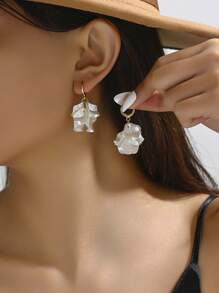 1pair Elegant & Fashionable Flower Earrings Suitable For Women's Daily Wear - Flowers Are Short - View 8