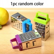 1入隨機顏色小型四面奶酪磨子和蔬菜切片器,不銹鋼多功能廚房配件,檸檬削皮器 - 紫色 - 查看 1