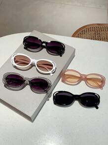 2024 New Fashion Design Frame Women's Stylish Glasses, Oval Multi-Color Frame Decorative Glasses - Multicolor - View 8