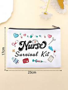 護士禮物化妝包,日常使用禮物袋 - 白色 - 查看 5