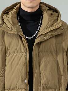 Men's New Windproof And Cold-Resistant Hooded Coat - Khaki - View 4