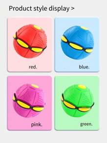 彈跳球玩具4合1套裝：跳動球/變形球/摩擦動力飛盤玩具/跳躍球遊戲,適用於青少年 - 紅色 - 查看 1