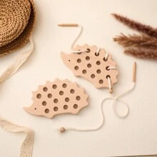 1 szt Z drewna Wczesna edukacja Zabawka Puzzle Dla Dziecko , Zwierzęta  Płyta do gwintowania , Ćwiczenie Dziecka I Obserwacja , Odpowiedni Dla Wczesna nauka Zabawki