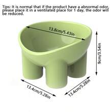 1pc Elephant Leg Shaped Melamine Bowl With Anti-Skid & Removable Neck Guard For Cats And Small Dogs - Green - View 6