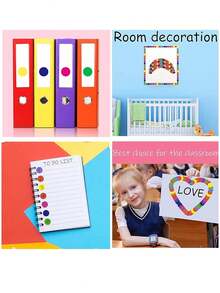 1400pcs/Set Colorful Dot Stickers, Smooth Surface, Easy To Tear, High Stickiness, Handwritable, For File Folders, Calendars, Drawing, Artwork, Photo Labeling. (Random Color For Stickers And Components) - Multicolor - View 1