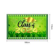 1pc, Graduation Party Backdrop Banner,Congrats Grad Background, Party Graduation, Party Decorations, Graduation Banner, Congrats Grad Party Photo Booth Props Decorations, School Party Event Decoration, Graduation Party Decoration - Green - View 6