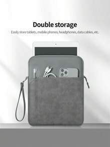 DANYCASE 10.8-13.3 英寸平板电脑笔记本电脑保护套，8 英寸电子产品收纳袋，带衬垫保护，兼容 iPad 等设备 - 淺灰色 - 查看 4