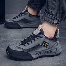 新款溫暖英式面包底厚底鞋，適用於戶外遠足和休閒穿著 - 灰色 - 查看 4