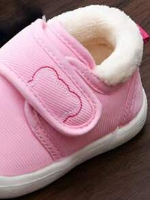 1 双卡通印花设计平底休闲运动鞋，带保暖内衬，适合冬季 - 粉色 - 查看 6