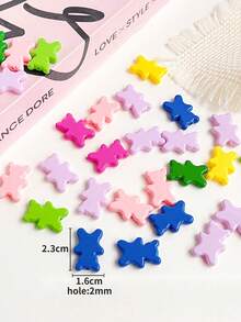 chenming 20pcs Acrylic Bear Beads In Various Colors Suitable For Daily Wear, Holidays And Diy Jewelry Making Accessories Wholesale - 20pcs - View 7