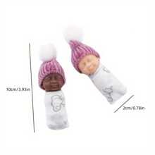 1pc Mini Lifelike Baby Doll, Newborn Finger-Size Toy Silicone Doll, PVC Ornaments, Finger Doll With Real Clothes Real Hat (Random Color) - Multicolor - View 2