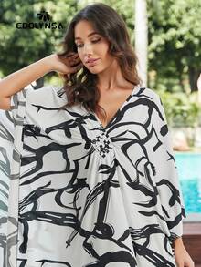 孕妇家居服 领口蝴蝶袖长袍 连衣裙 沙滩裙