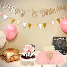 半歲一周年生日彩虹寶寶粉色芭蕾裙高腳椅裝飾,派對用品 - 五顏六色 - 查看 9