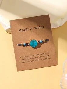 1 件樹脂和 Ccb 裝飾可調式手鍊,時尚個性化女士日常佩戴配件 - 編織手鍊 - 查看 17