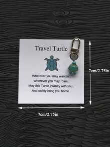 1/2pcs Blue Travel Turtle, Turtle Keychain, Turtle Keyring, Gift, Turtle Bag Charm, Birthday Gift Idea For A Friend, Good Luck Charm,Christmas