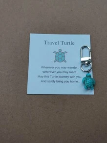 1/2pcs Blue Travel Turtle, Turtle Keychain, Turtle Keyring, Gift, Turtle Bag Charm, Birthday Gift Idea For A Friend, Good Luck Charm,Christmas
