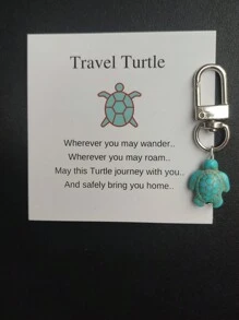 1/2pcs Blue Travel Turtle, Turtle Keychain, Turtle Keyring, Gift, Turtle Bag Charm, Birthday Gift Idea For A Friend, Good Luck Charm,Christmas